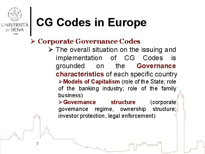 CG Codes in Europe Ø Corporate Governance Codes Ø The overall situation on the