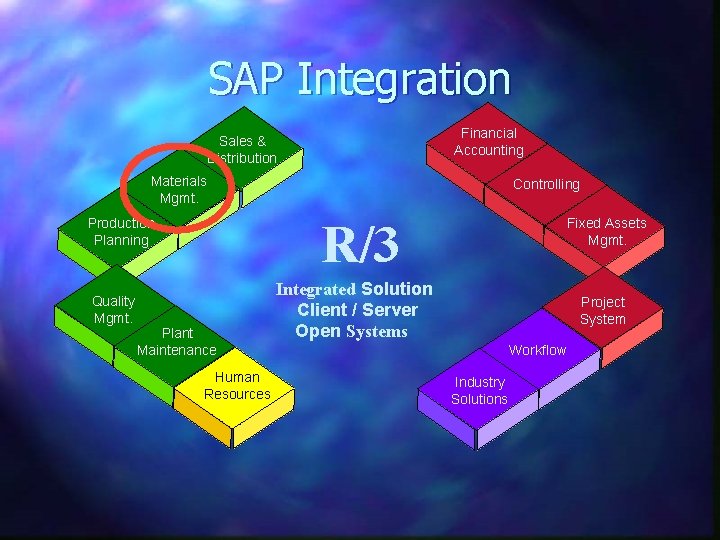 SAP Integration Financial Accounting Sales & Distribution Materials Mgmt. R/3 Production Planning Quality Mgmt.