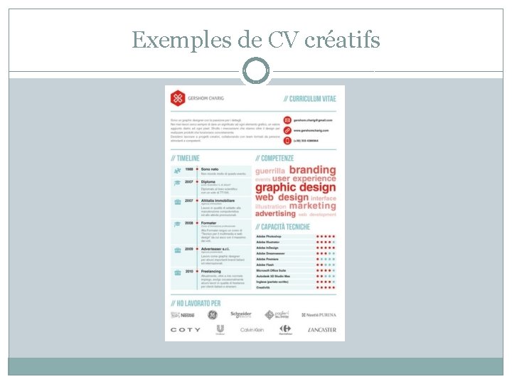 Exemples de CV créatifs 