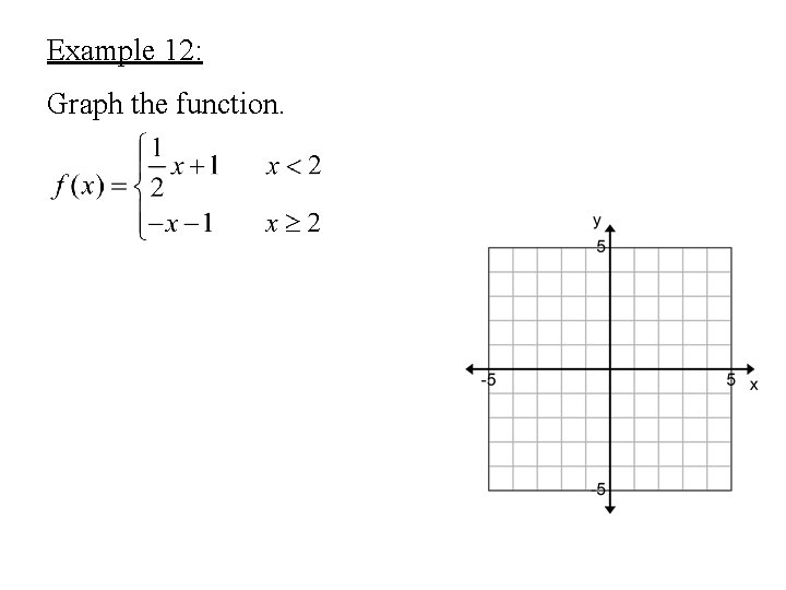 Example 12: Graph the function. 
