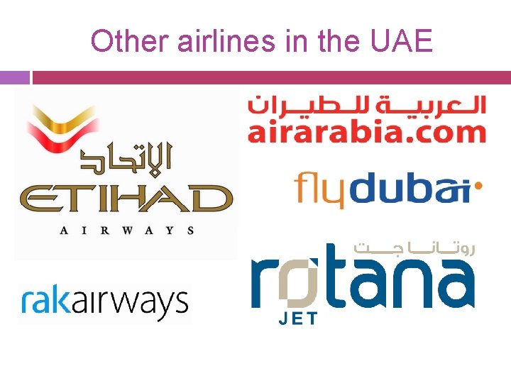 Other airlines in the UAE 