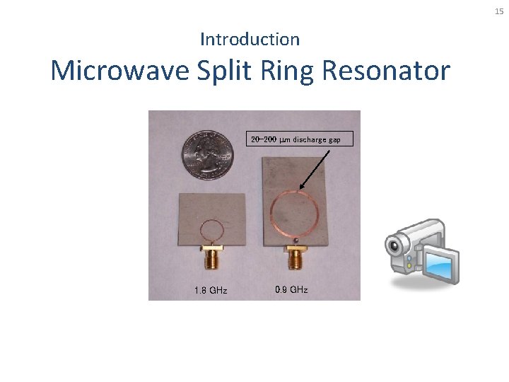 15 Introduction Microwave Split Ring Resonator 20 -200 mm discharge gap 1. 8 GHz