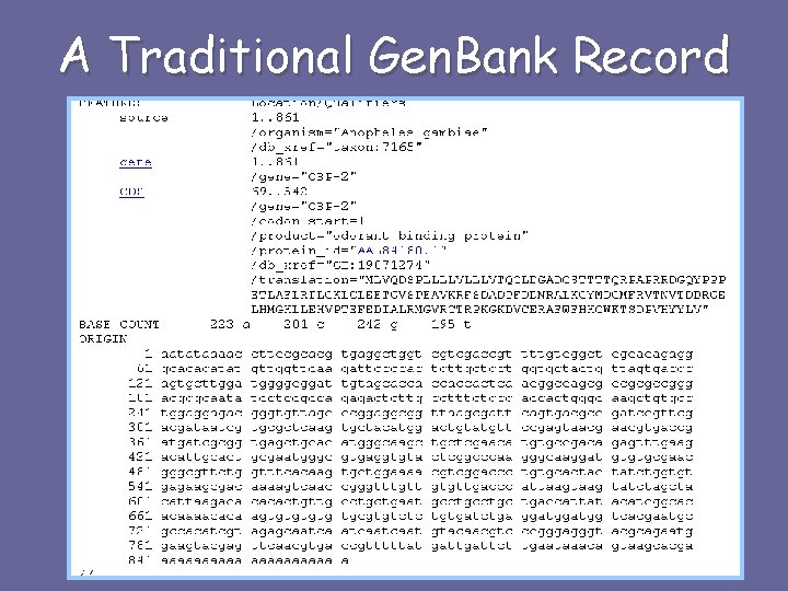 A Traditional Gen. Bank Record 