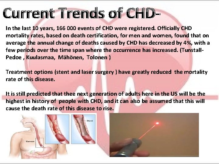 Current Trends of CHDIn the last 10 years, 166 000 events of CHD were