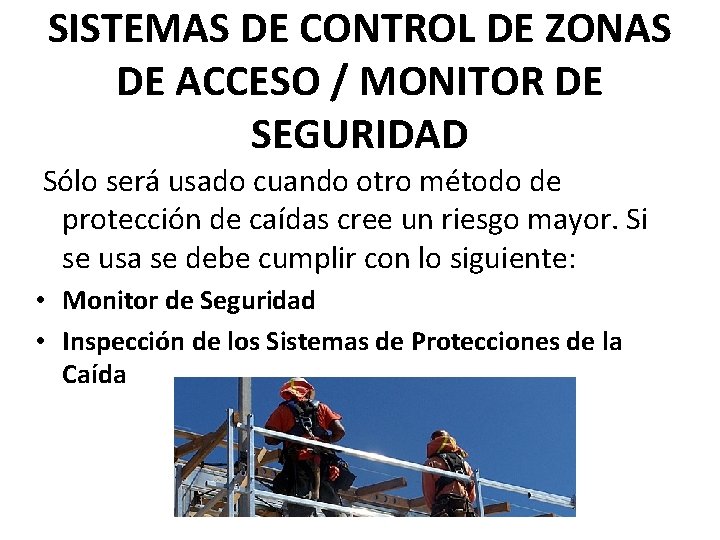 SISTEMAS DE CONTROL DE ZONAS DE ACCESO / MONITOR DE SEGURIDAD Sólo será usado