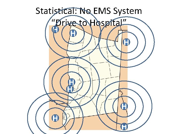 Statistical: No EMS System “Drive to Hospital” H H H H 