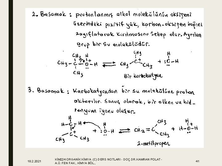 18. 2. 2021 KİM 224 ORGANİK KİMYA (C) DERS NOTLARI - DOÇ. DR. KAMRAN