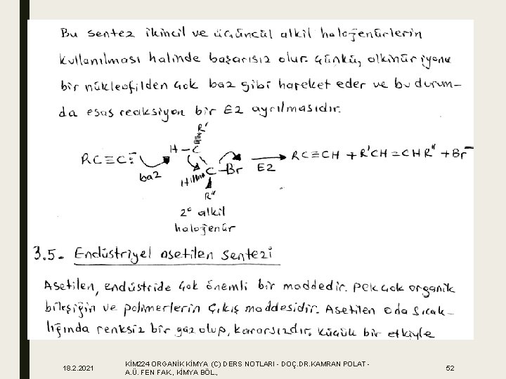 18. 2. 2021 KİM 224 ORGANİK KİMYA (C) DERS NOTLARI - DOÇ. DR. KAMRAN