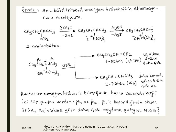 18. 2. 2021 KİM 224 ORGANİK KİMYA (C) DERS NOTLARI - DOÇ. DR. KAMRAN