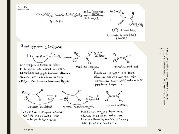 KİM 224 ORGANİK KİMYA (C) DERS NOTLARI DOÇ. DR. KAMRAN POLAT -A. Ü. FEN