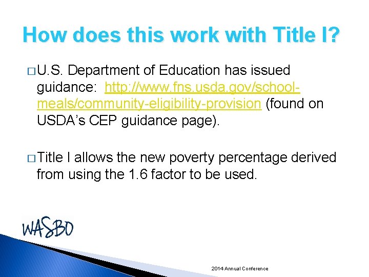 How does this work with Title I? � U. S. Department of Education has
