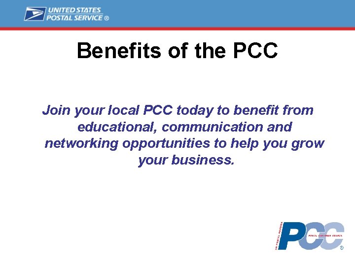 Benefits of the PCC Join your local PCC today to benefit from educational, communication