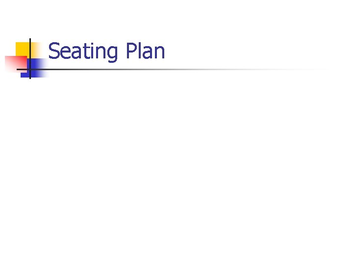 Seating Plan 