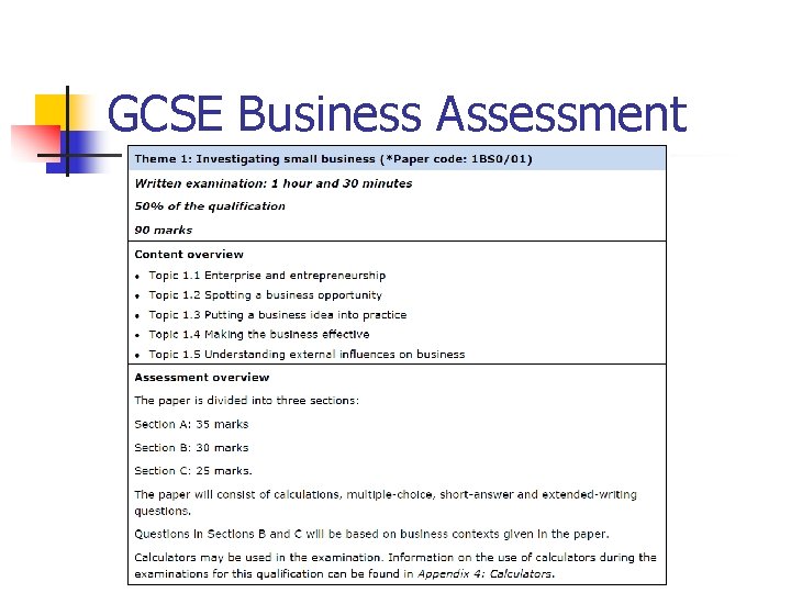 GCSE Business Assessment 