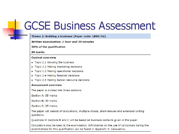GCSE Business Assessment 