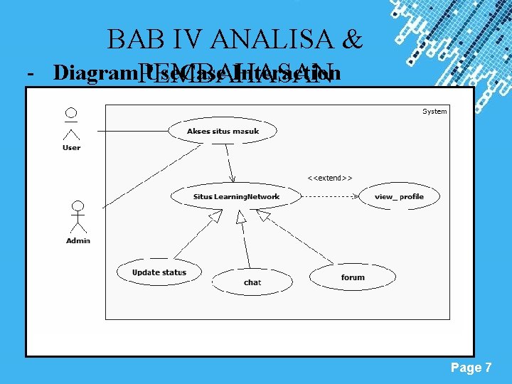 BAB IV ANALISA & - Diagram. PEMBAHASAN Use. Case Interaction Powerpoint Templates Page 7