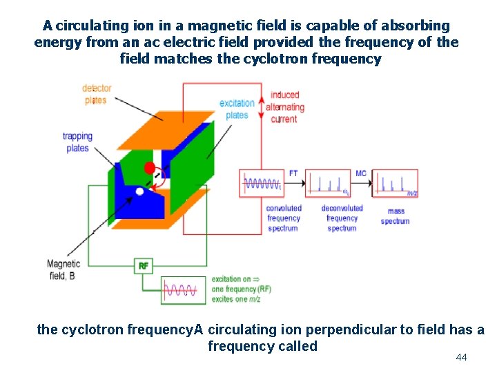 A circulating ion in a magnetic field is capable of absorbing energy from an