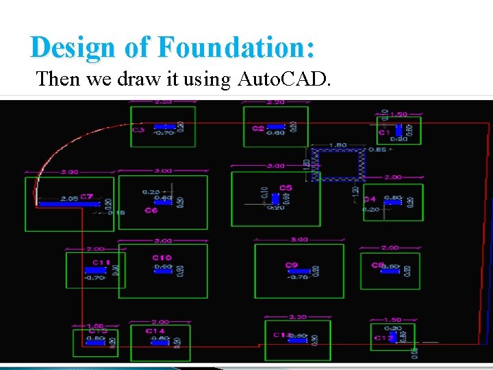 Design of Foundation: Then we draw it using Auto. CAD. 