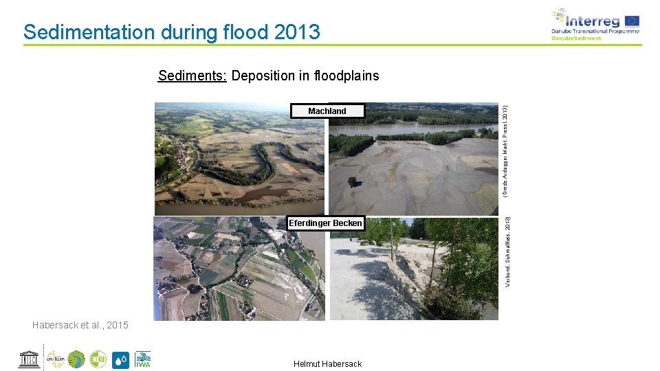 Sedimentation during flood 2013 Eferdinger Becken Habersack et al. , 2015 Helmut Habersack Verbund,