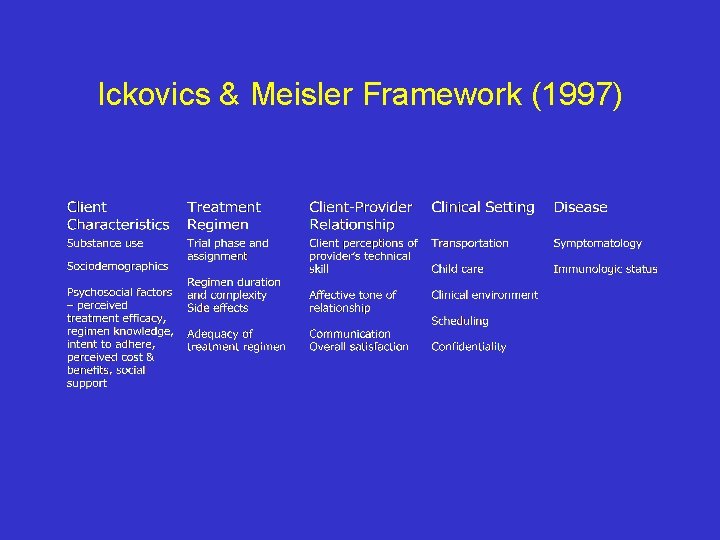 Ickovics & Meisler Framework (1997) 