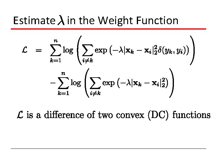 Estimate in the Weight Function 
