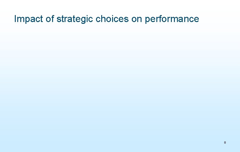 Impact of strategic choices on performance 8 