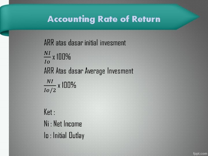 Accounting Rate of Return • 