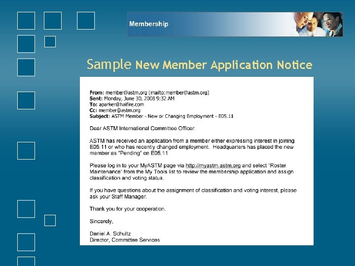 Sample New Member Application Notice 