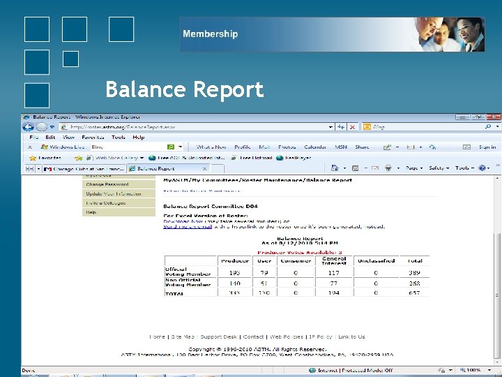 Balance Report 