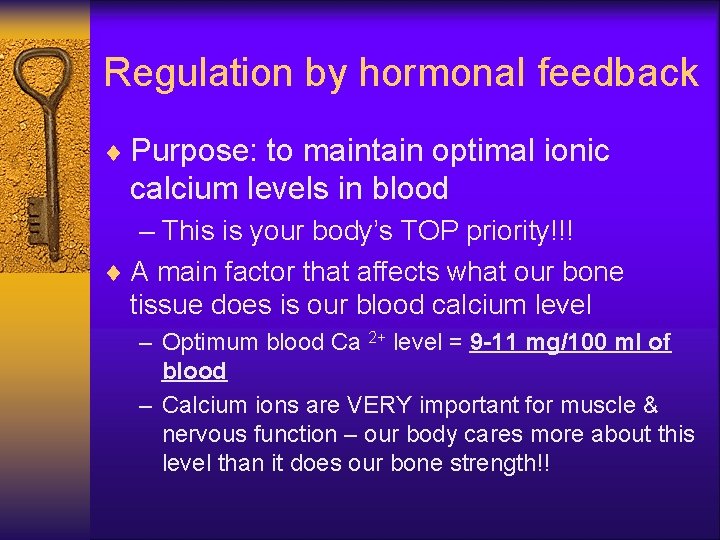 Regulation by hormonal feedback ¨ Purpose: to maintain optimal ionic calcium levels in blood