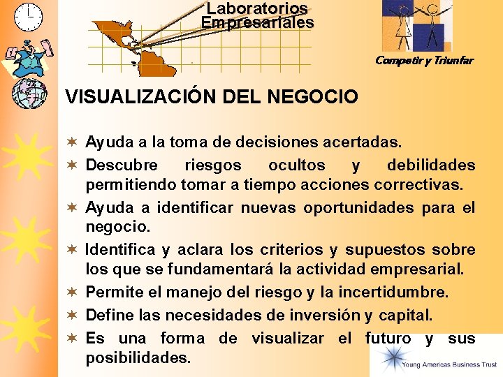 Laboratorios Empresariales Competir y Triunfar VISUALIZACIÓN DEL NEGOCIO ¬ Ayuda a la toma de Laboratorios Empresariales Competir y Triunfar VISUALIZACIÓN DEL NEGOCIO ¬ Ayuda a la toma de