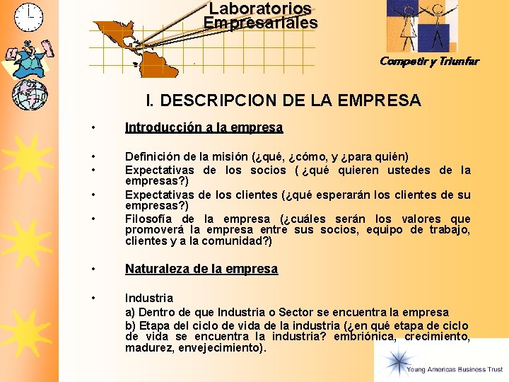 Laboratorios Empresariales Competir y Triunfar I. DESCRIPCION DE LA EMPRESA • Introducción a la