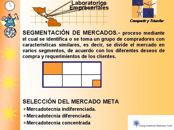 Laboratorios Empresariales Competir y Triunfar SEGMENTACIÓN DE MERCADOS. - proceso mediante el cual se