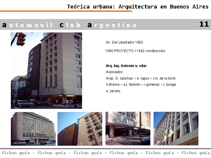 Teórica urbana: Arquitectura en Buenos Aires automovil club a r g e n t