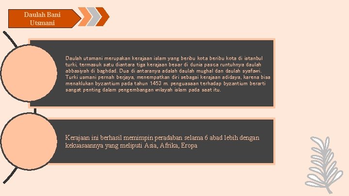 Daulah Bani Utsmani Daulah utsmani merupakan kerajaan islam yang beribu kota di istanbul turki,