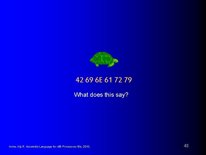 42 69 6 E 61 72 79 What does this say? Irvine, Kip R.