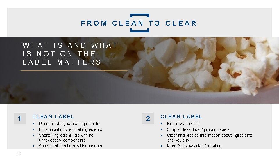 FROM CLEAN TO CLEAR WHAT IS AND WHAT IS NOT ON THE LABEL MATTERS