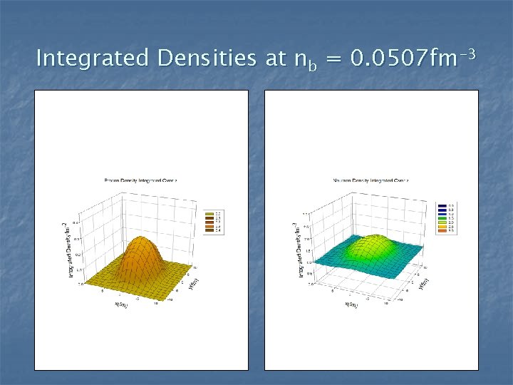 Integrated Densities at nb = 0. 0507 fm-3 