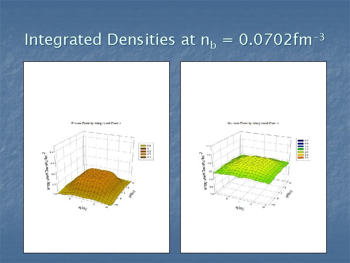 Integrated Densities at nb = 0. 0702 fm-3 