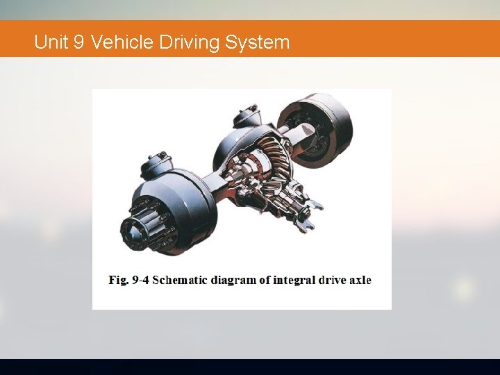 Unit 9 Vehicle Driving System 