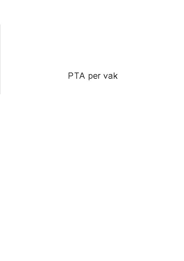 PTA per vak 