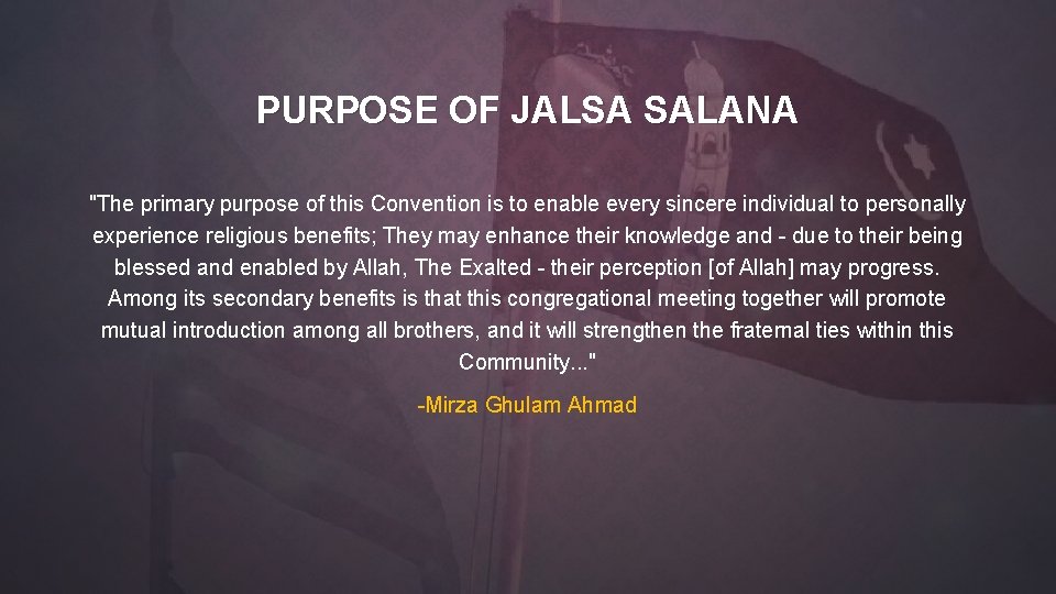 PURPOSE OF JALSA SALANA "The primary purpose of this Convention is to enable every