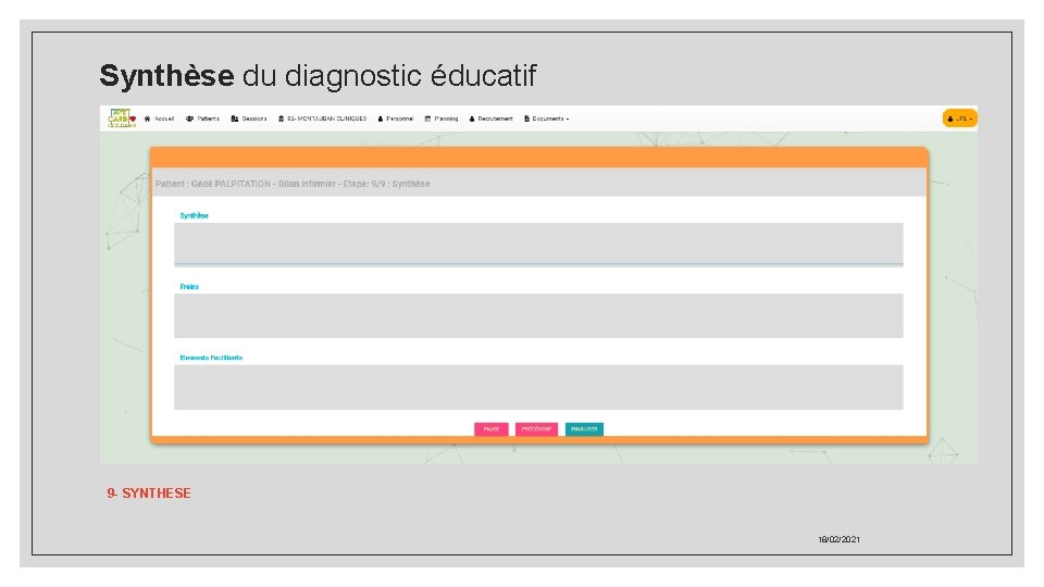 Synthèse du diagnostic éducatif 9 - SYNTHESE 18/02/2021 