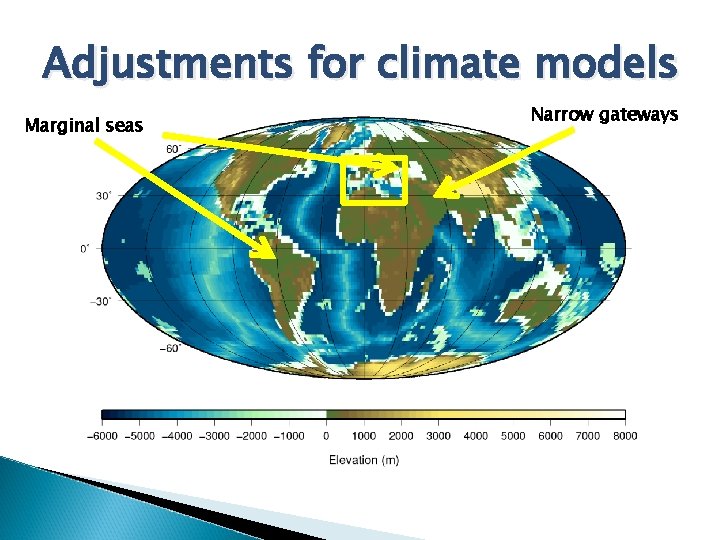 Adjustments for climate models Marginal seas Narrow gateways 