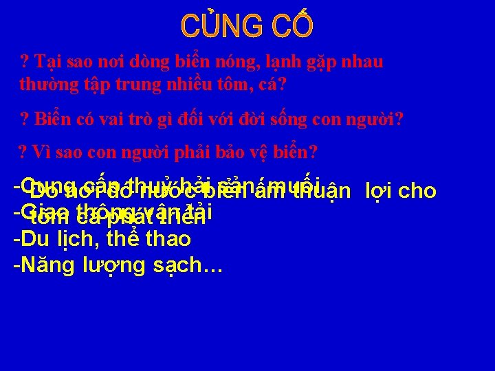 ? Tại sao nơi dòng biển nóng, lạnh gặp nhau thường tập trung nhiều