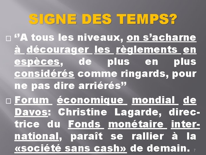 SIGNE DES TEMPS? ‘’A tous les niveaux, on s’acharne à décourager les règlements en