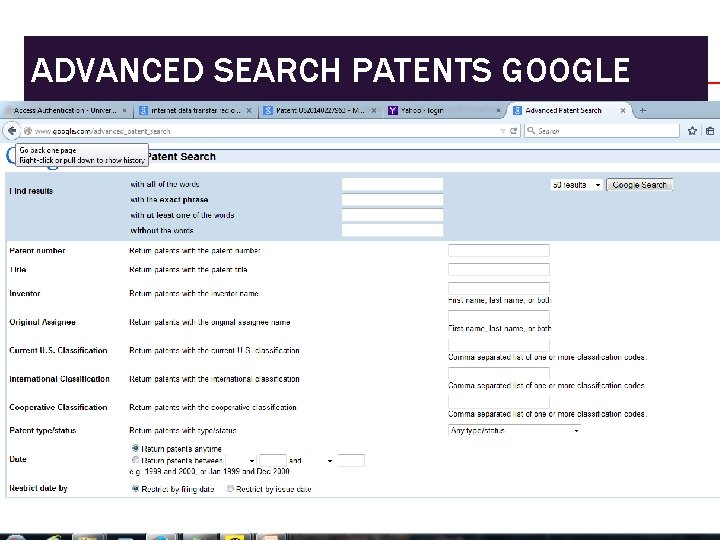 ADVANCED SEARCH PATENTS GOOGLE 