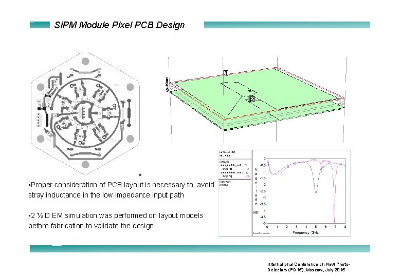 Si. PM Module Pixel PCB Design • Proper consideration of PCB layout is necessary