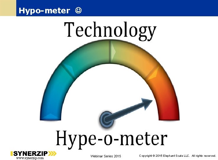 Hypo-meter www. synerzip. com Webinar Series 2015 9 Copyright © 2015 Elephant Scale LLC.