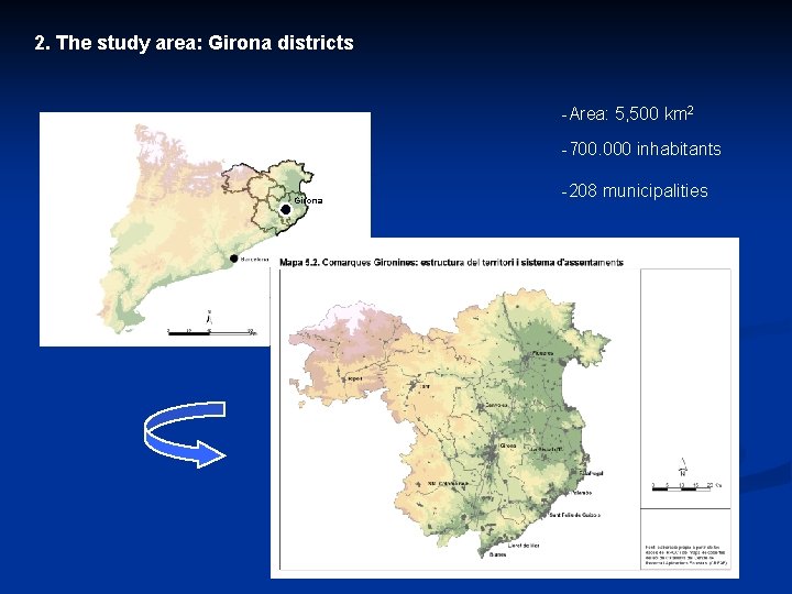 2. The study area: Girona districts -Area: 5, 500 km 2 -700. 000 inhabitants